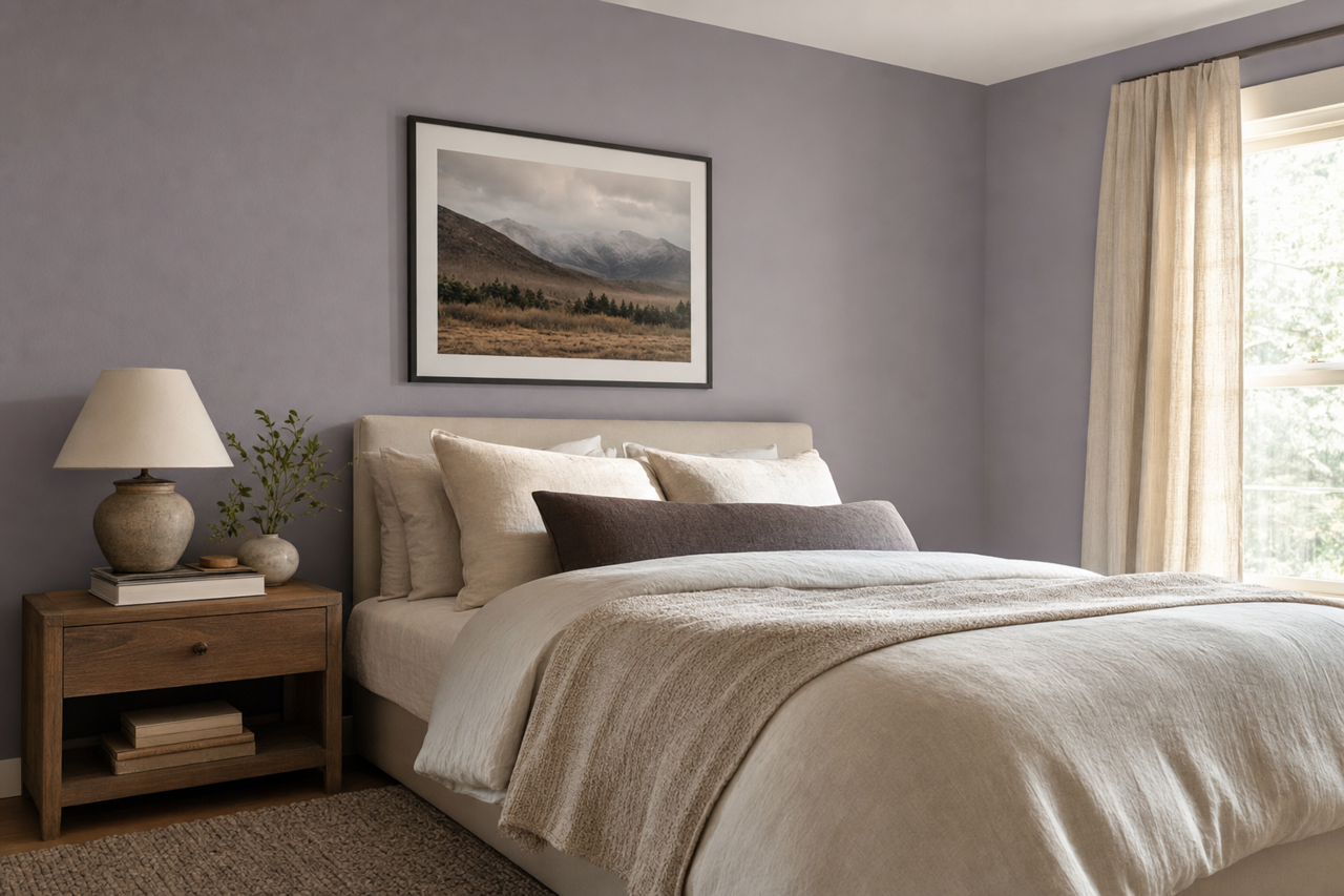 Lucent Purple by Valspar on interiors