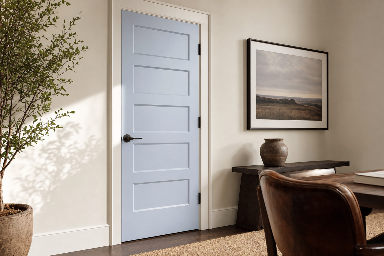 Morning Chill by Valspar on interior-doors