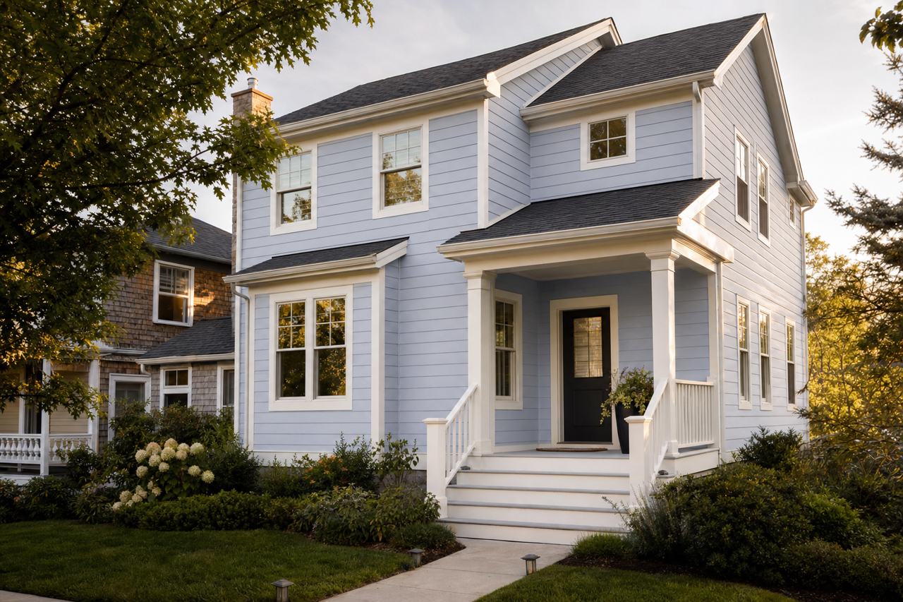 Lilac Macchiato by Valspar on exterior