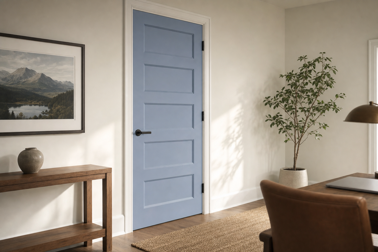 Twilight Fever by Valspar on interior-doors
