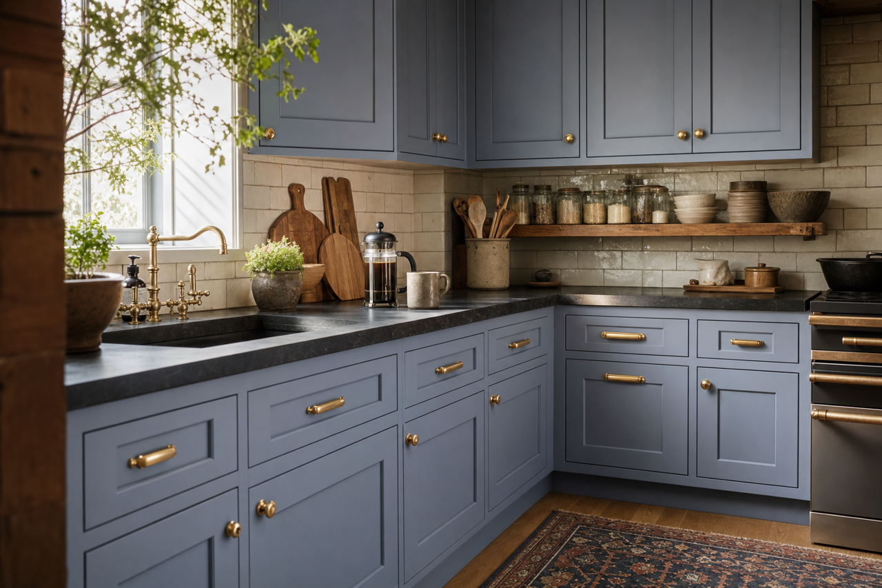 Merlin by Valspar on cabinets