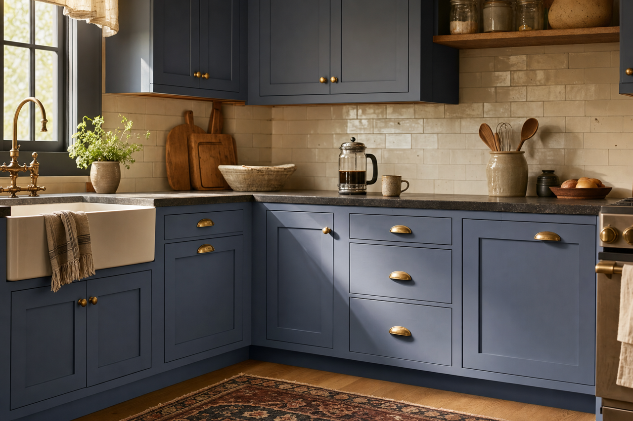Celestial Mystery by Valspar on cabinets