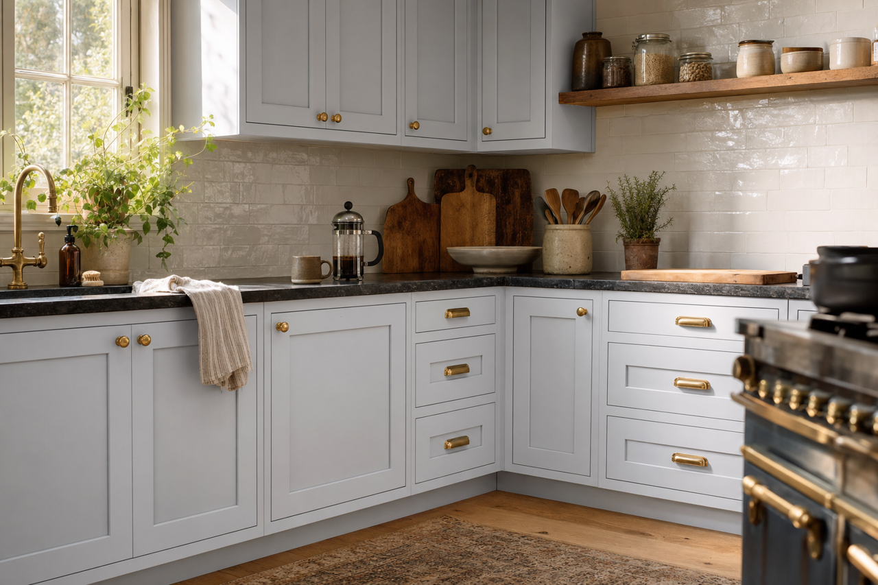 Rising Star by Valspar on cabinets