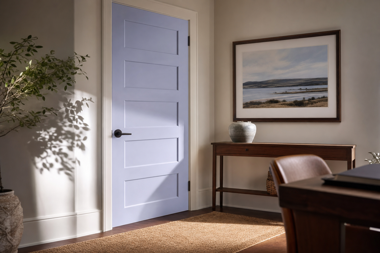 Lavender Escape by Valspar on interior-doors
