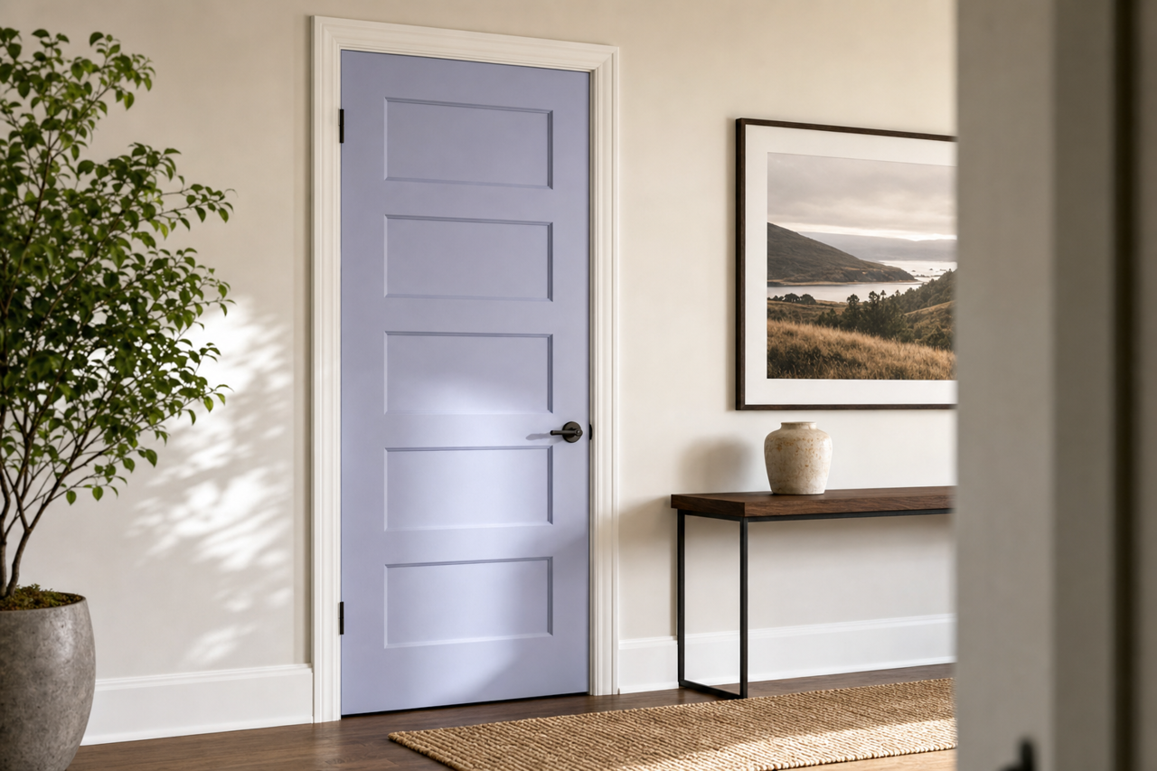 Purple Freedom by Valspar on interior-doors