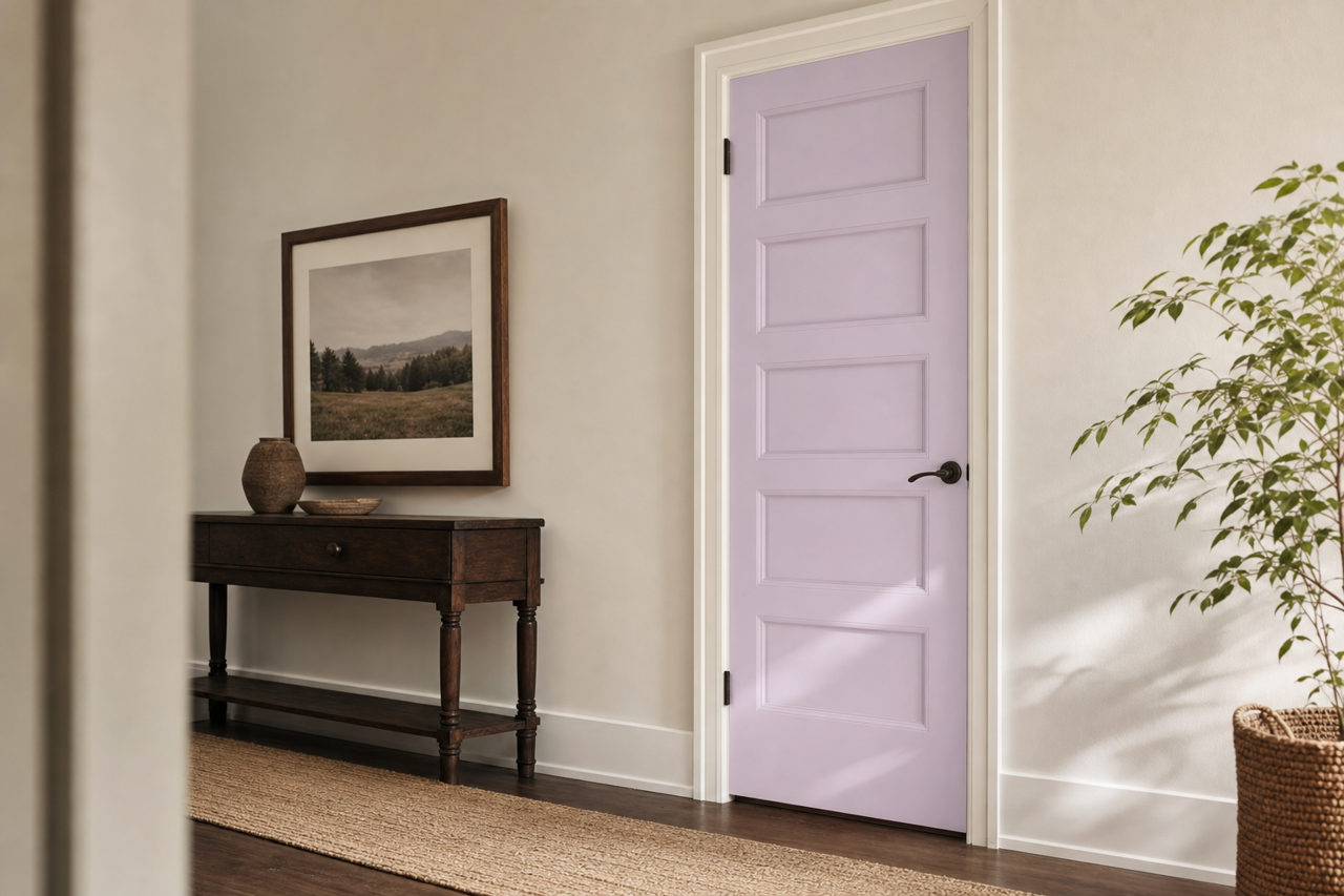 Whipped Plum by Valspar on interior-doors