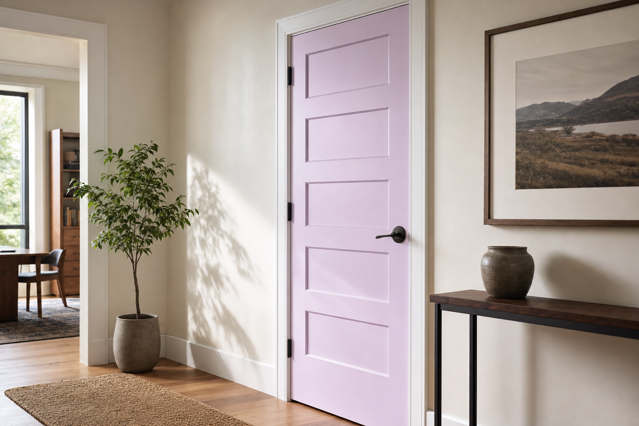 Purple Whisper by Valspar on interior-doors