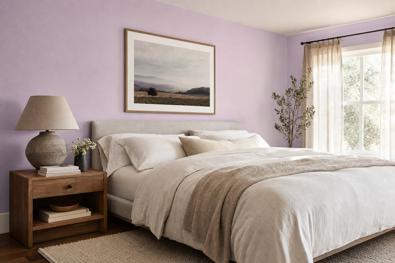 Purple Whisper by Valspar on interiors