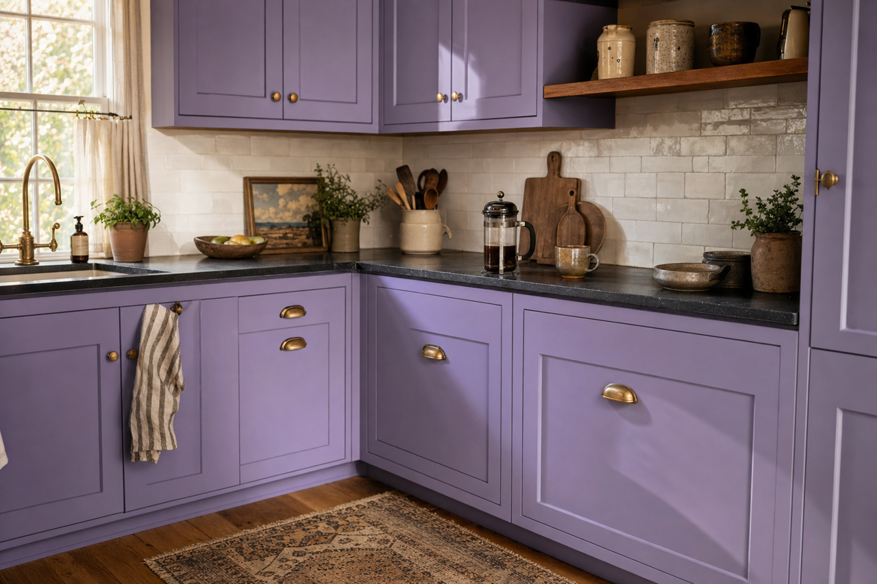 Grapolicious by Valspar on cabinets