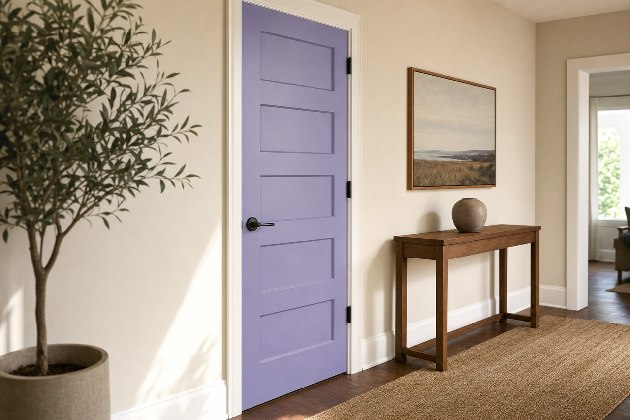 Grapolicious by Valspar on interior-doors