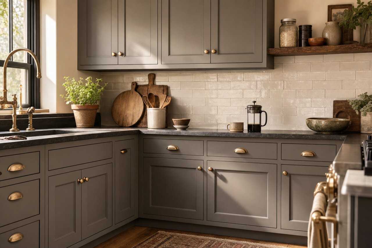 Semi-Sweet by Valspar on cabinets