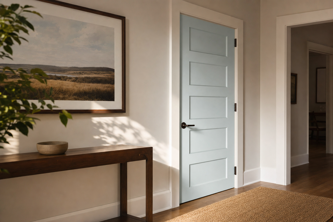 Wisteria Snow by Valspar on interior-doors