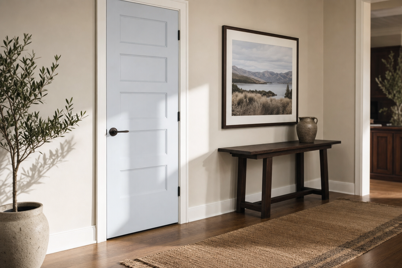 Orchid Ash by Valspar on interior-doors