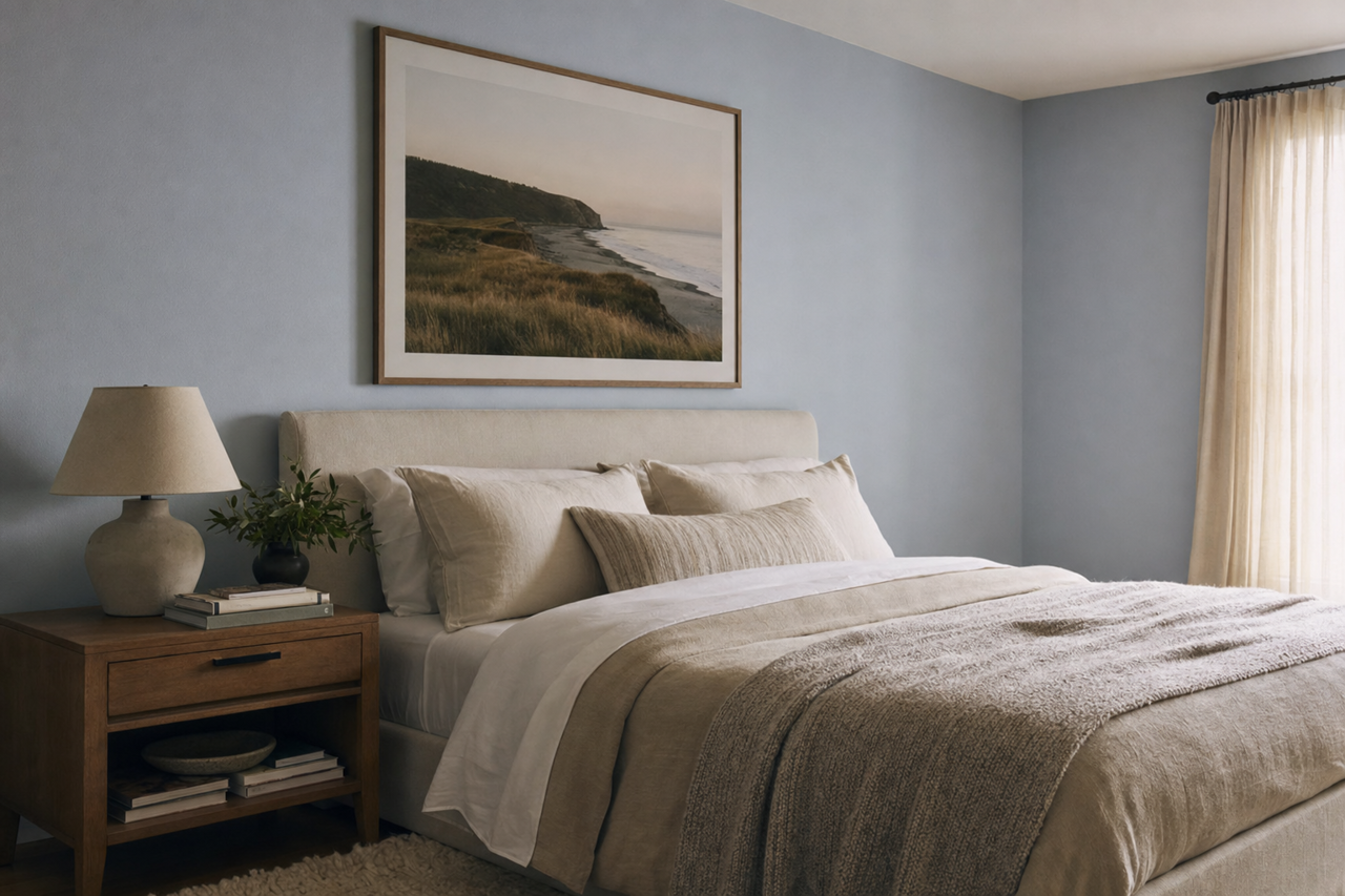 Misty Morning Dew by Valspar on interiors