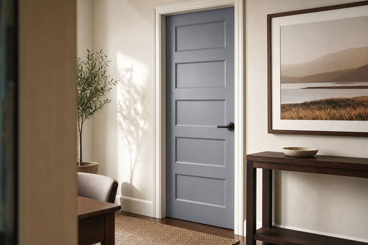 Seattle Haze by Valspar on interior-doors