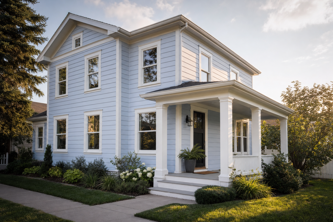 Celestial Blue by Valspar on exterior