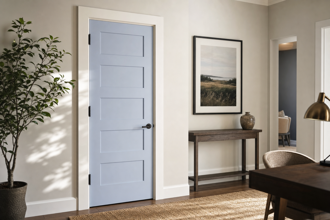 Celestial Blue by Valspar on interior-doors