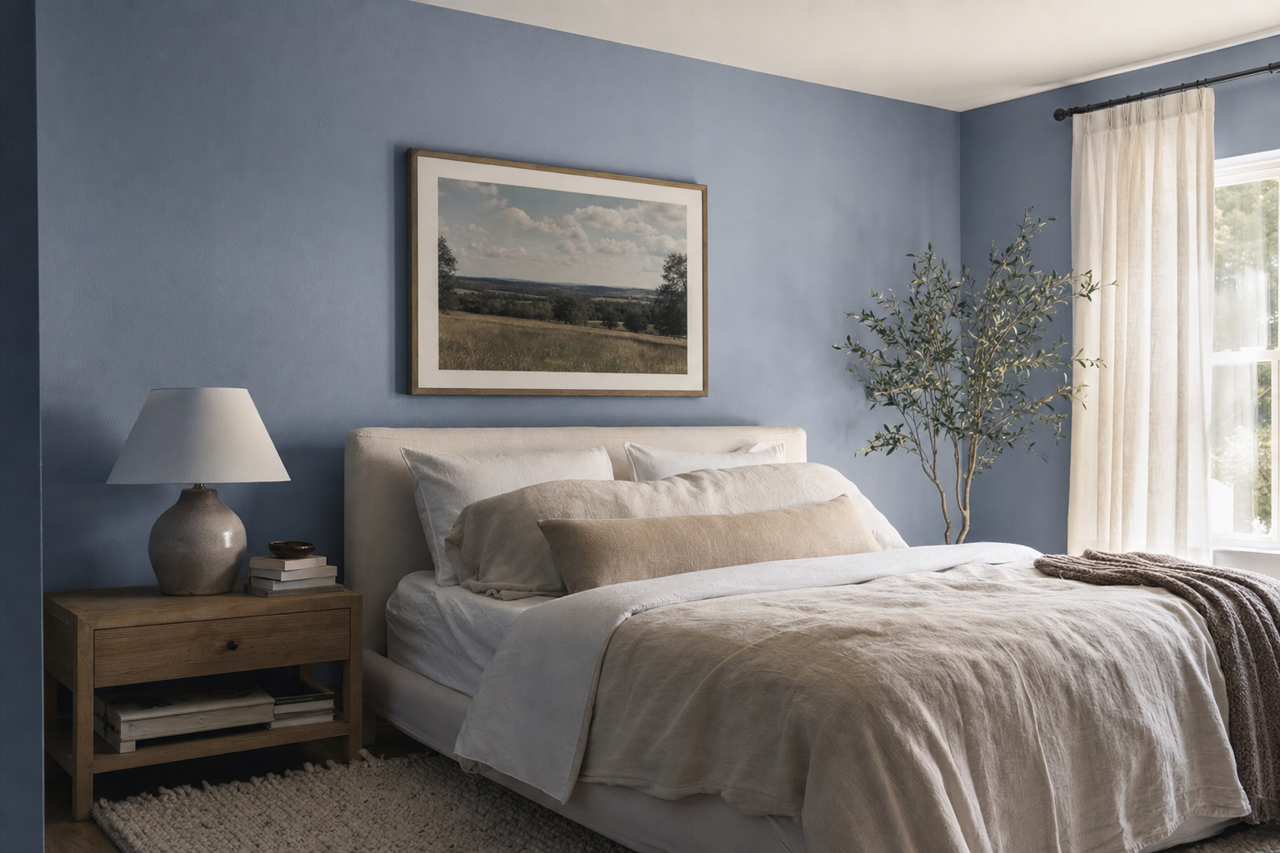 Guest Blue by Valspar on interiors