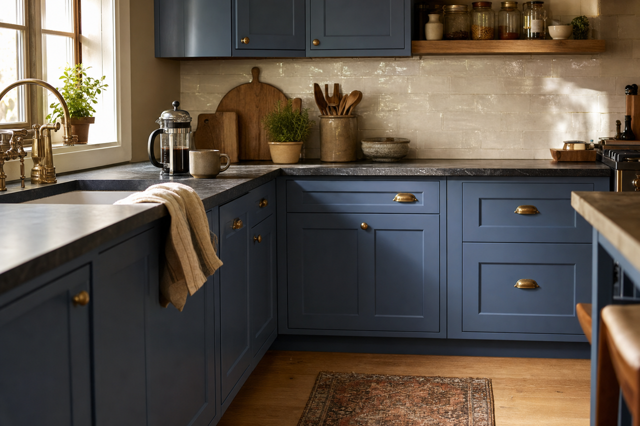 Waterloo by Valspar on cabinets