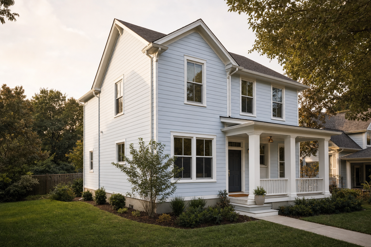 Cool Morning by Valspar on exterior
