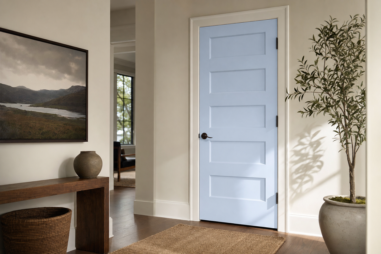 Cool Morning by Valspar on interior-doors