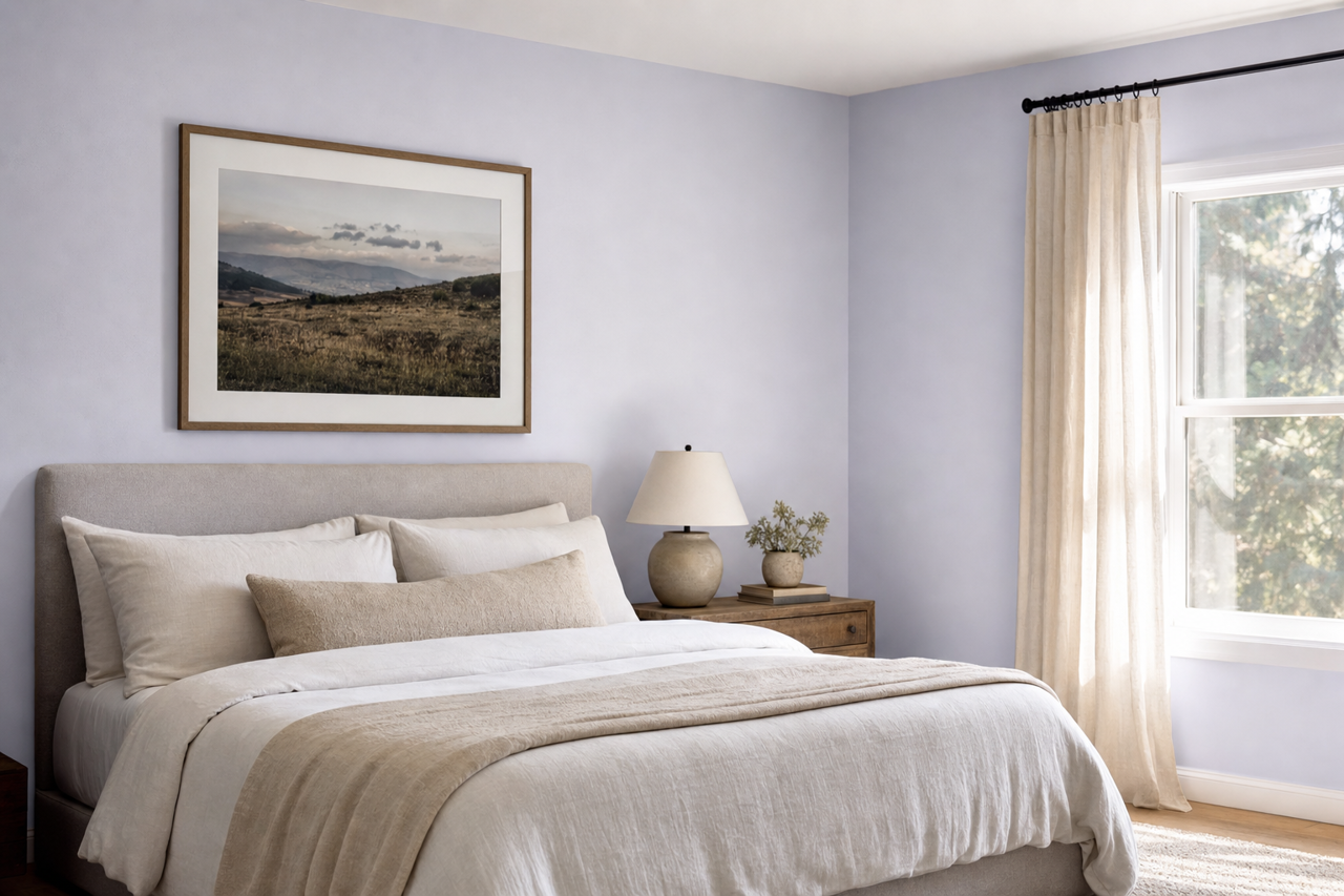 Lilac Whisper by Valspar on interiors