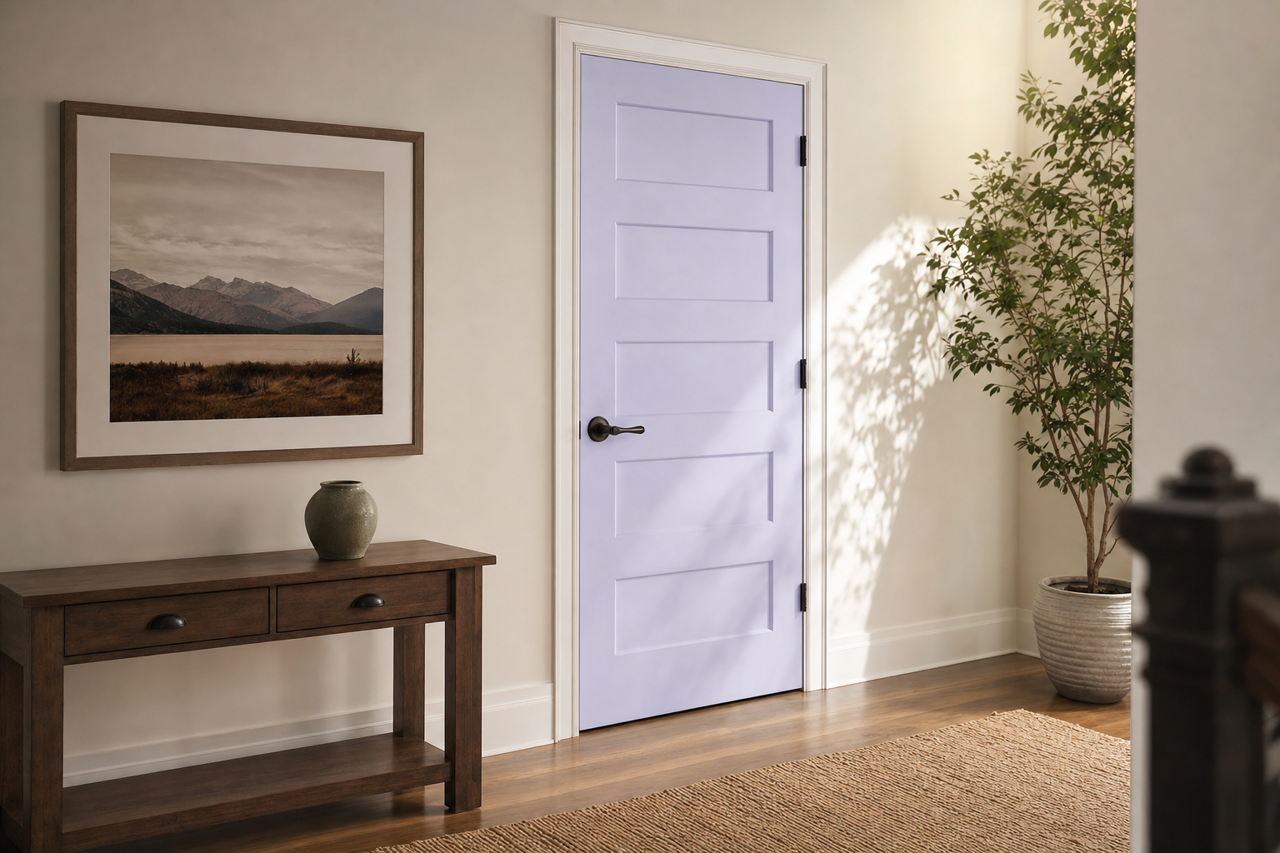 Sassy Lilac by Valspar on interior-doors