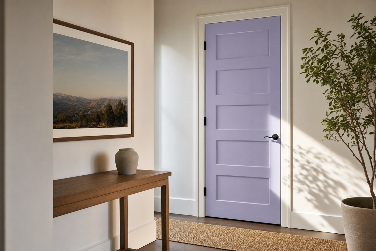 Imperial Lilac by Valspar on interior-doors