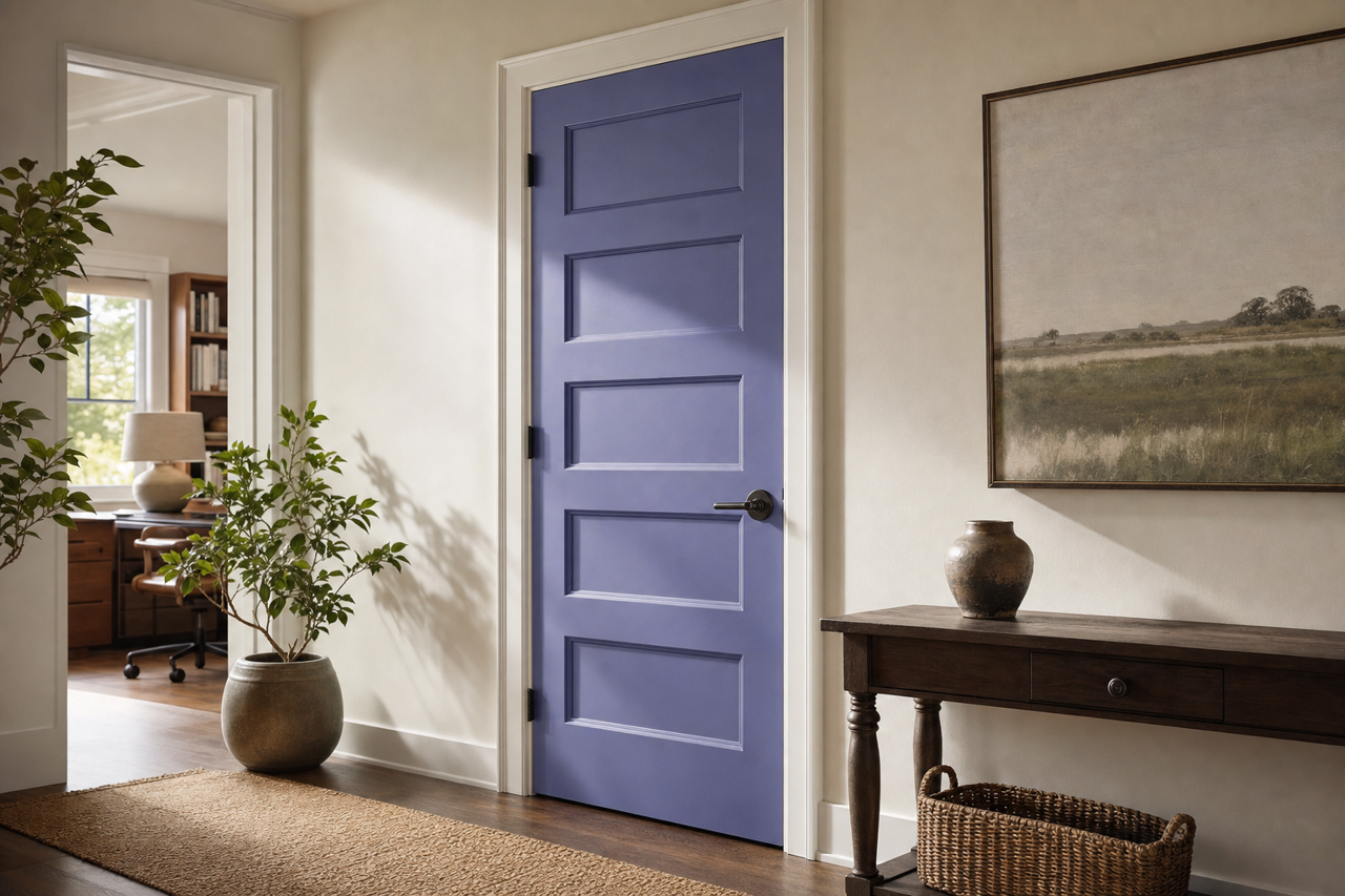 Purple Frenzy by Valspar on interior-doors