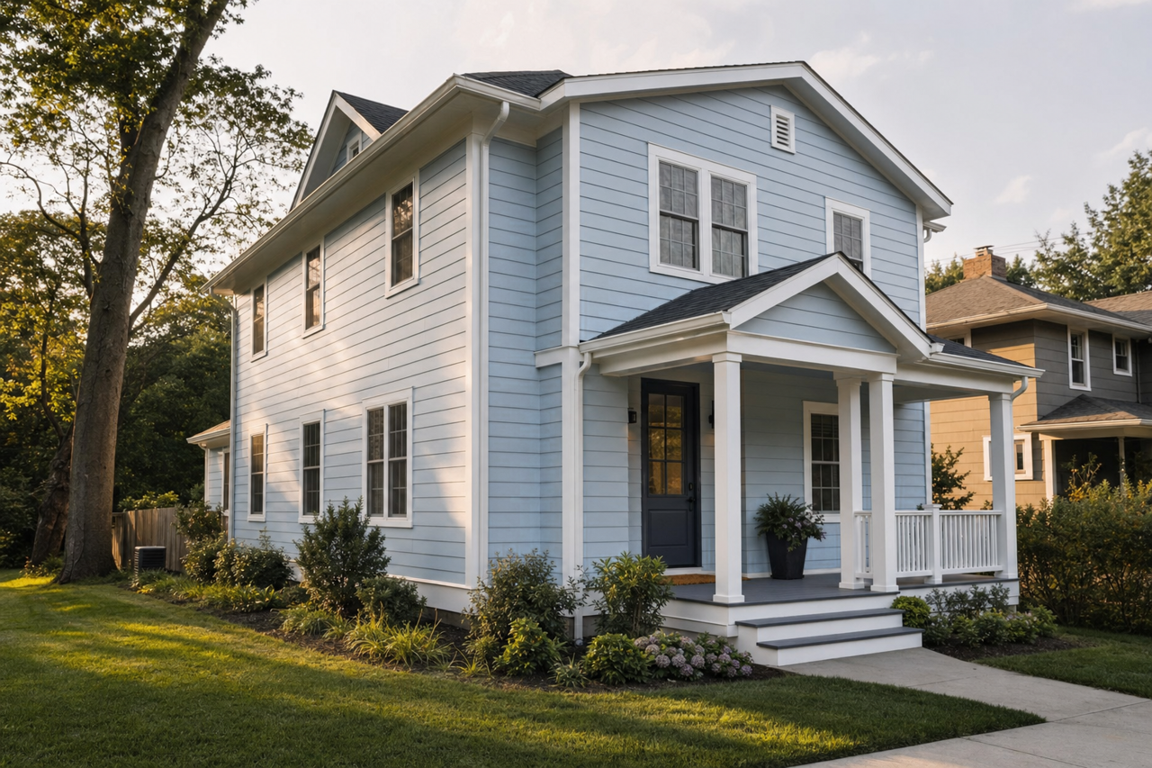 Novella Blue by Valspar on exterior