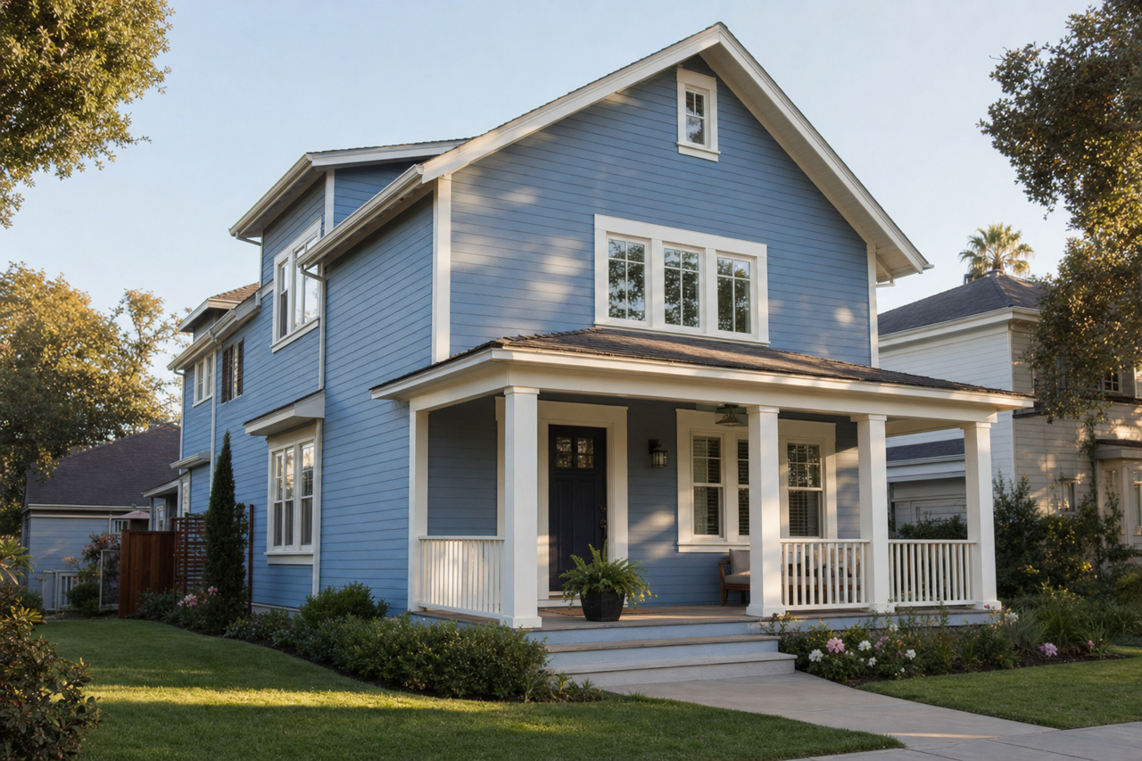 Splendid Blue by Valspar on exterior