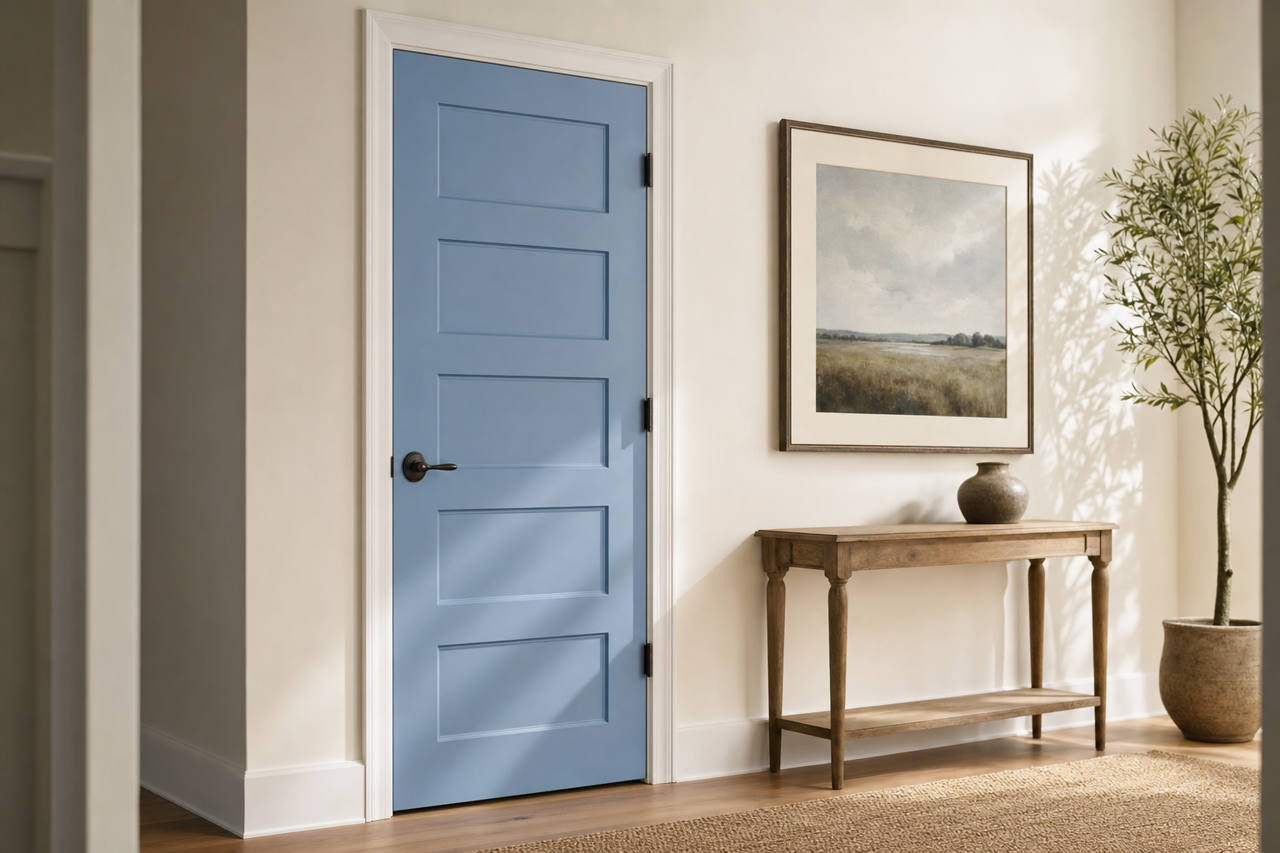 Splendid Blue by Valspar on interior-doors