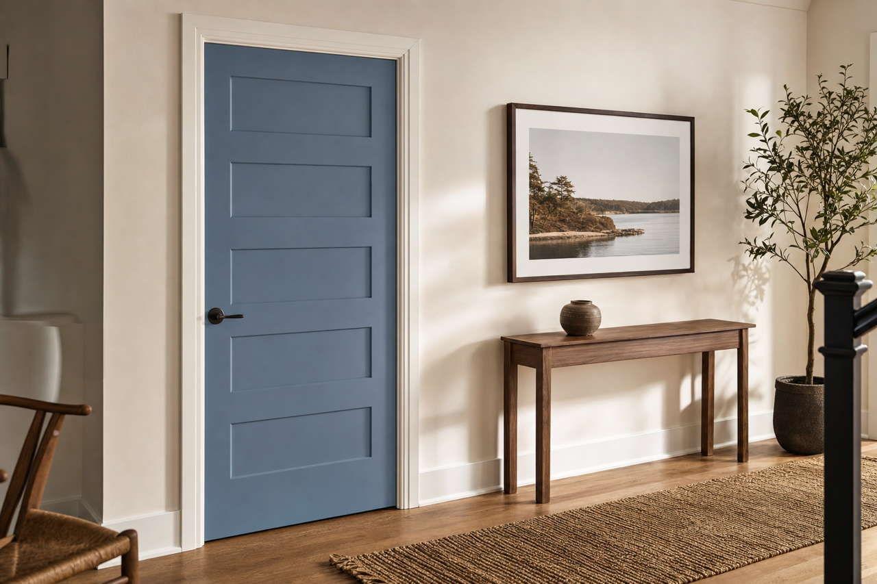 Veranda Blue by Valspar on interior-doors