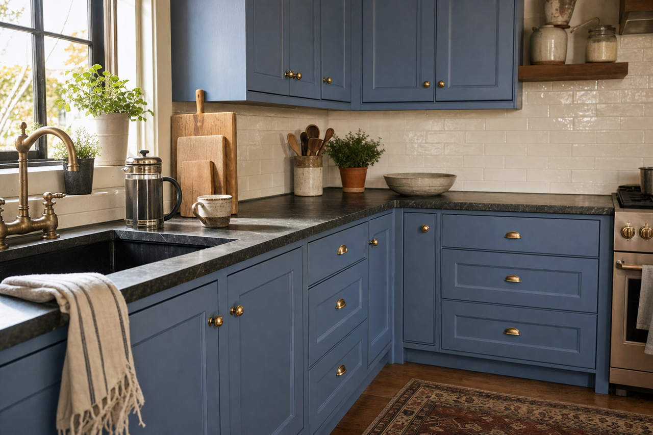Atlantic Schooner by Valspar on cabinets