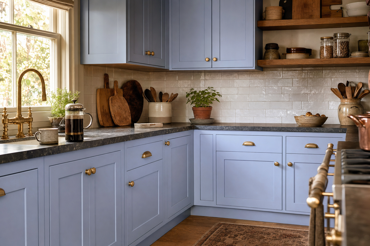 Ticklish by Valspar on cabinets