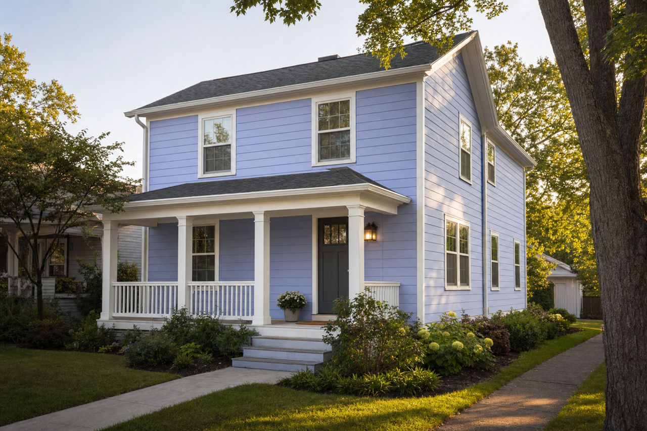 Purplicious by Valspar on exterior