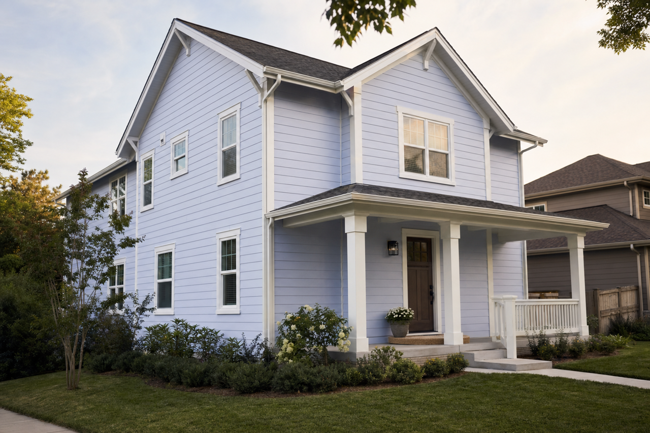 Twilight Mist by Valspar on exterior