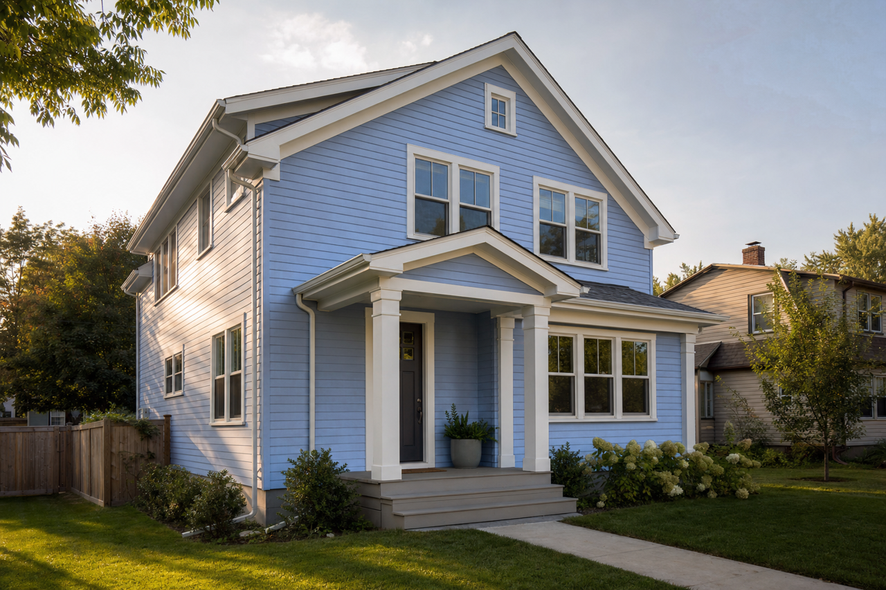 Simply Periwinkle by Valspar on exterior