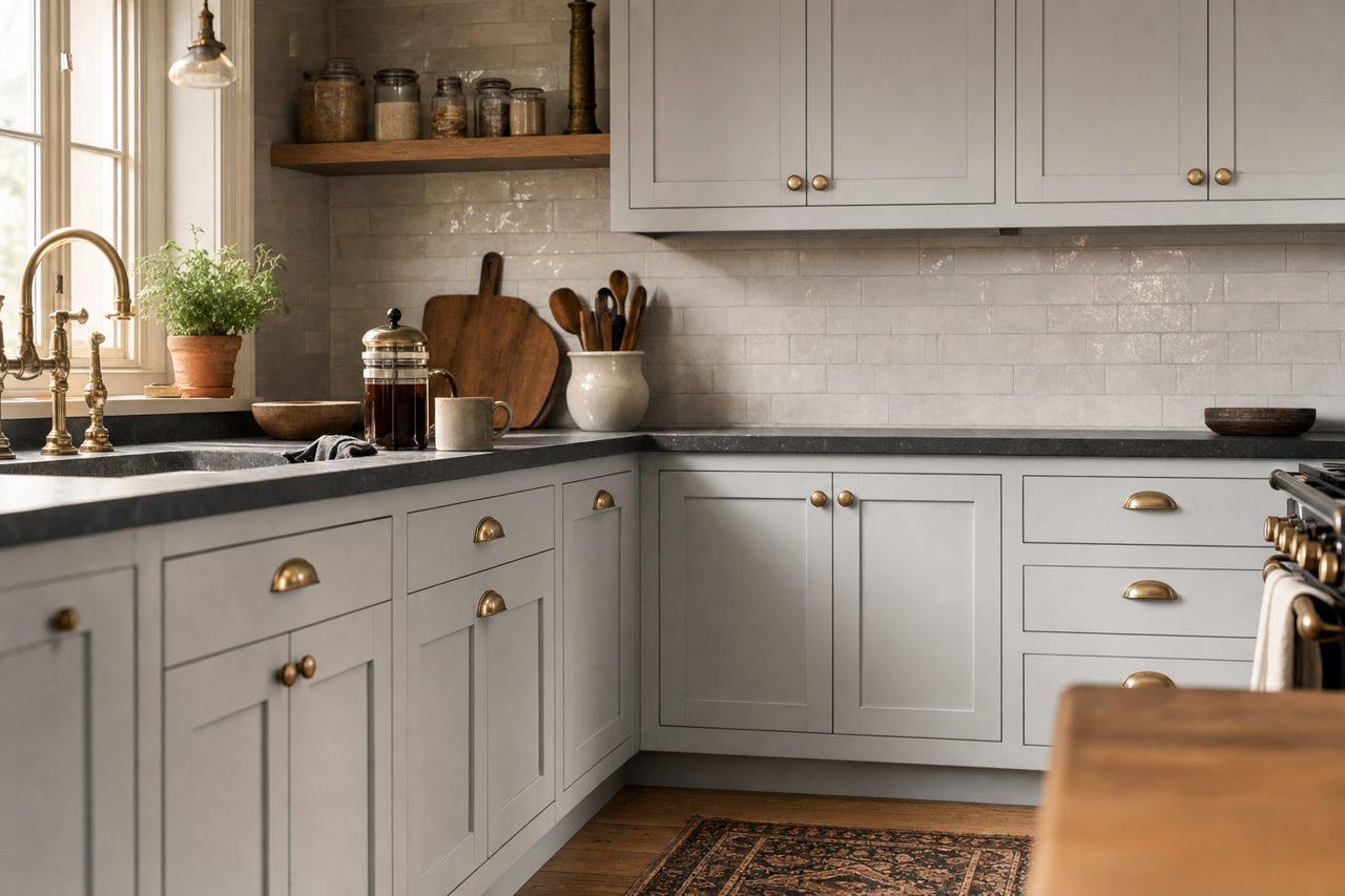Gravity by Valspar on cabinets