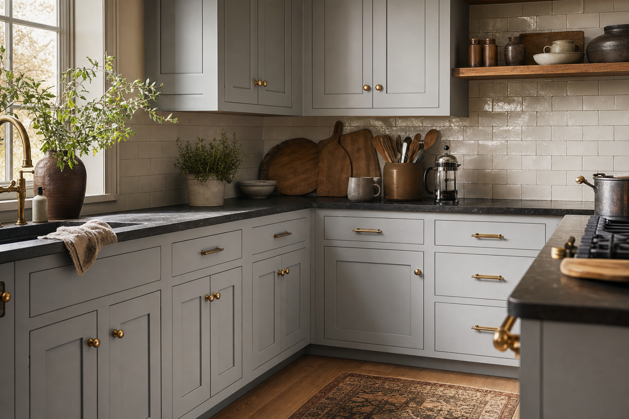 Metropolis by Valspar on cabinets
