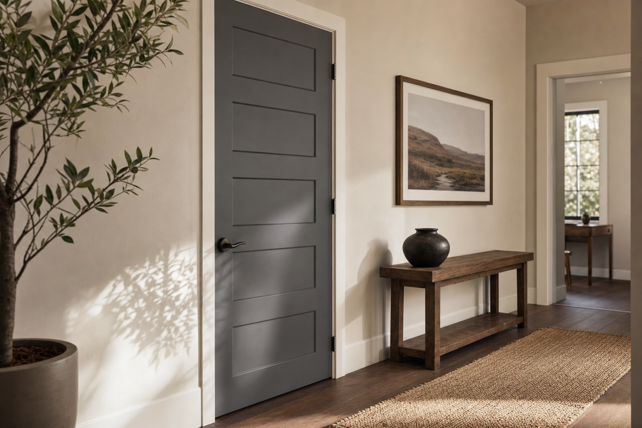 Muskeg Grey by Valspar on interior-doors