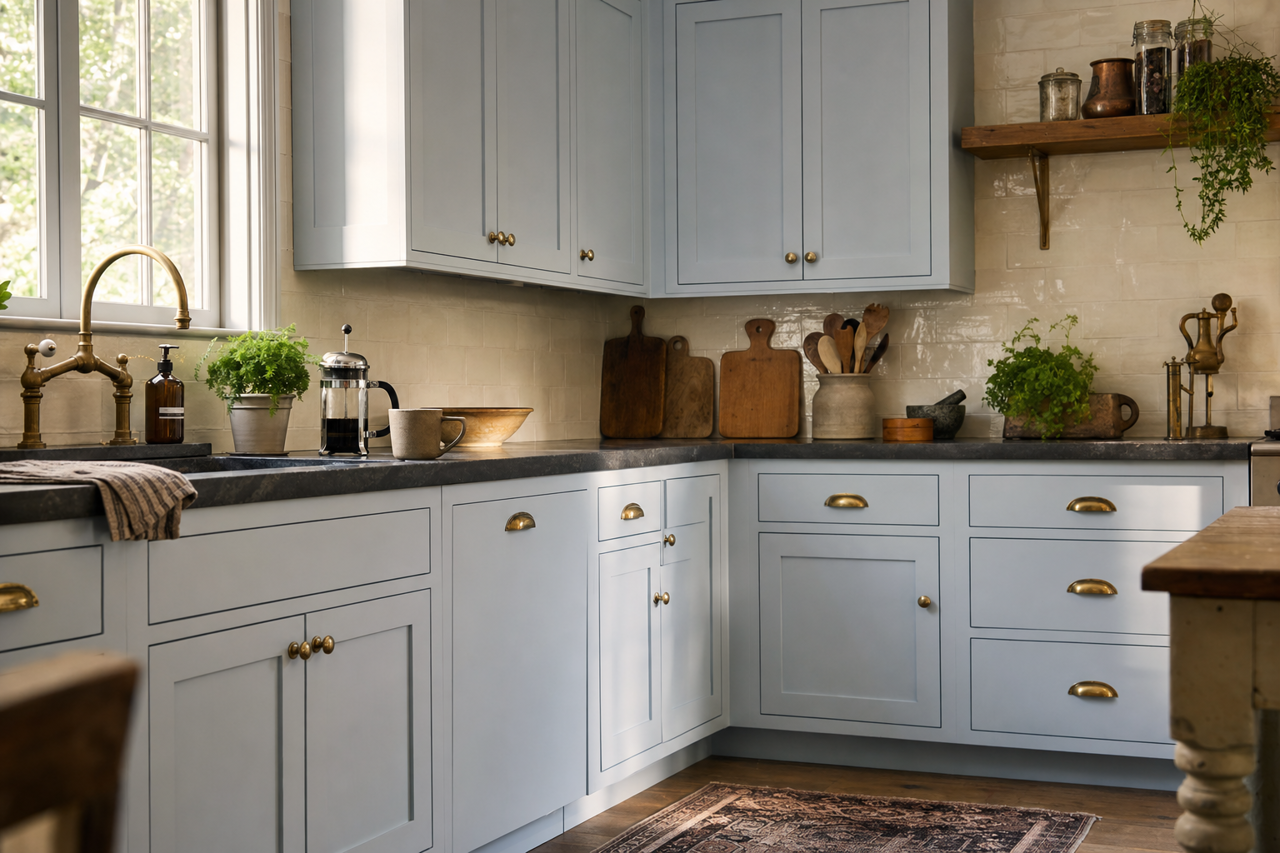 Tinsel Beam by Valspar on cabinets