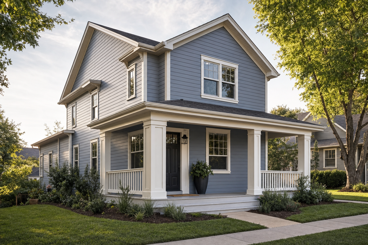 Gray Lavender by Valspar on exterior