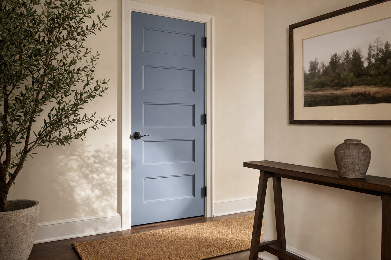 Gray Lavender by Valspar on interior-doors