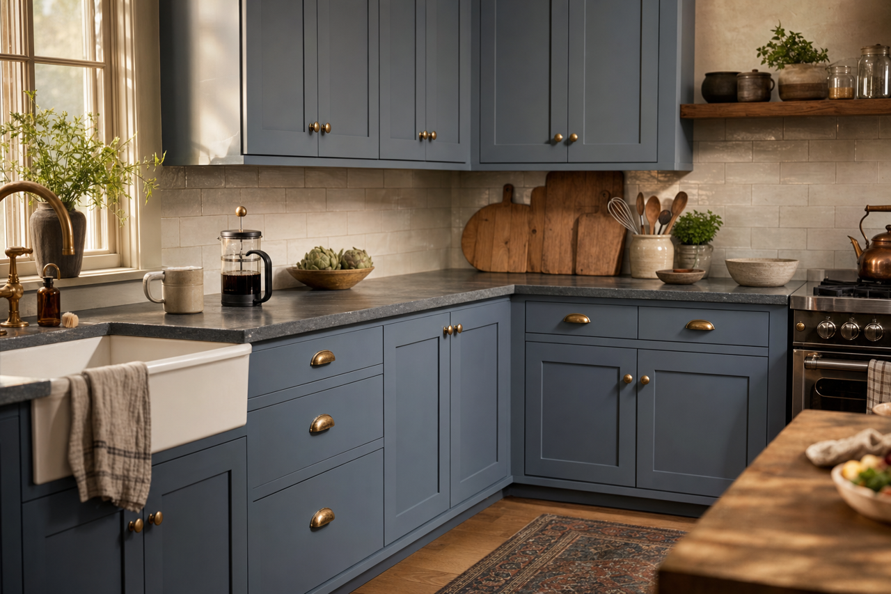 Thundering Clouds by Valspar on cabinets