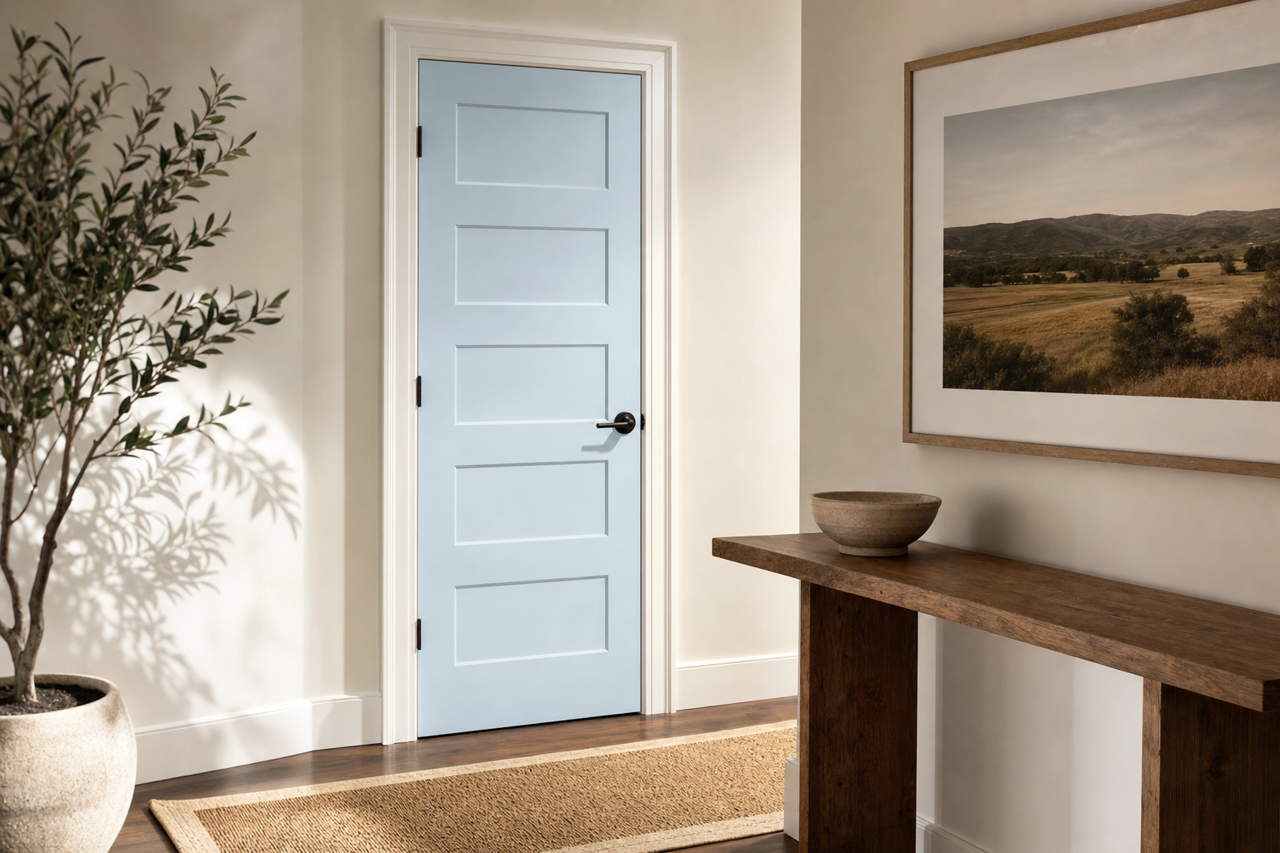 Blue Raindrop by Valspar on interior-doors