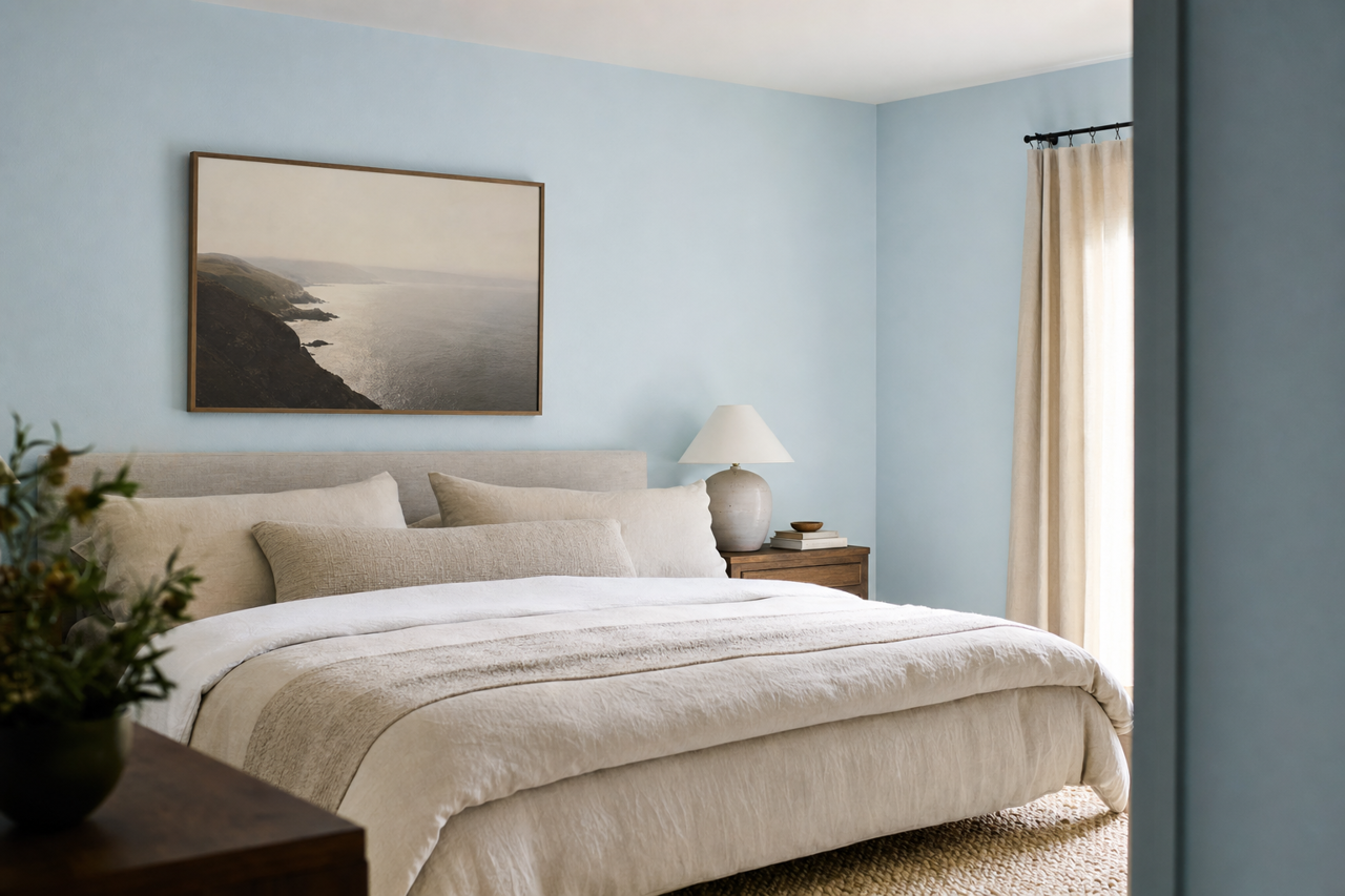 Blue Raindrop by Valspar on interiors