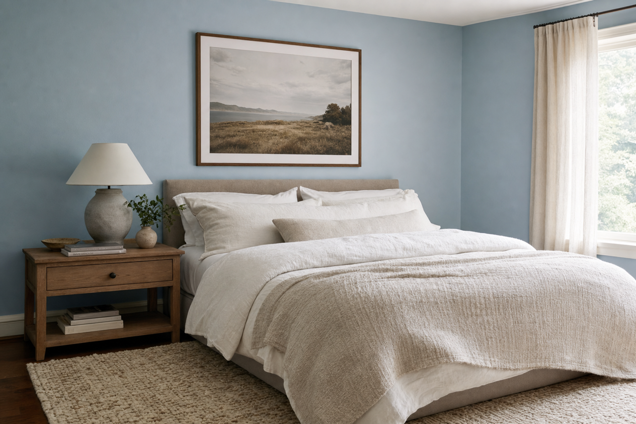 Coventry Blue by Valspar on interiors
