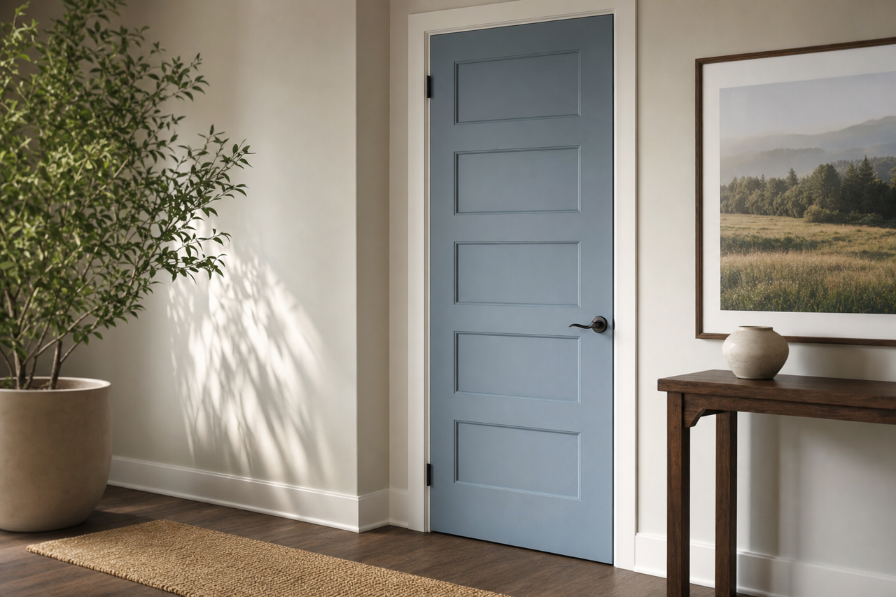 Blue Sash by Valspar on interior-doors