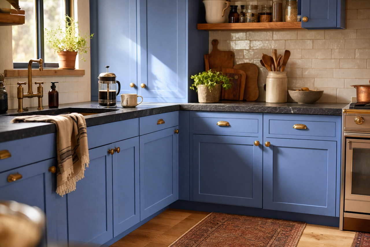 Jazzy by Valspar on cabinets